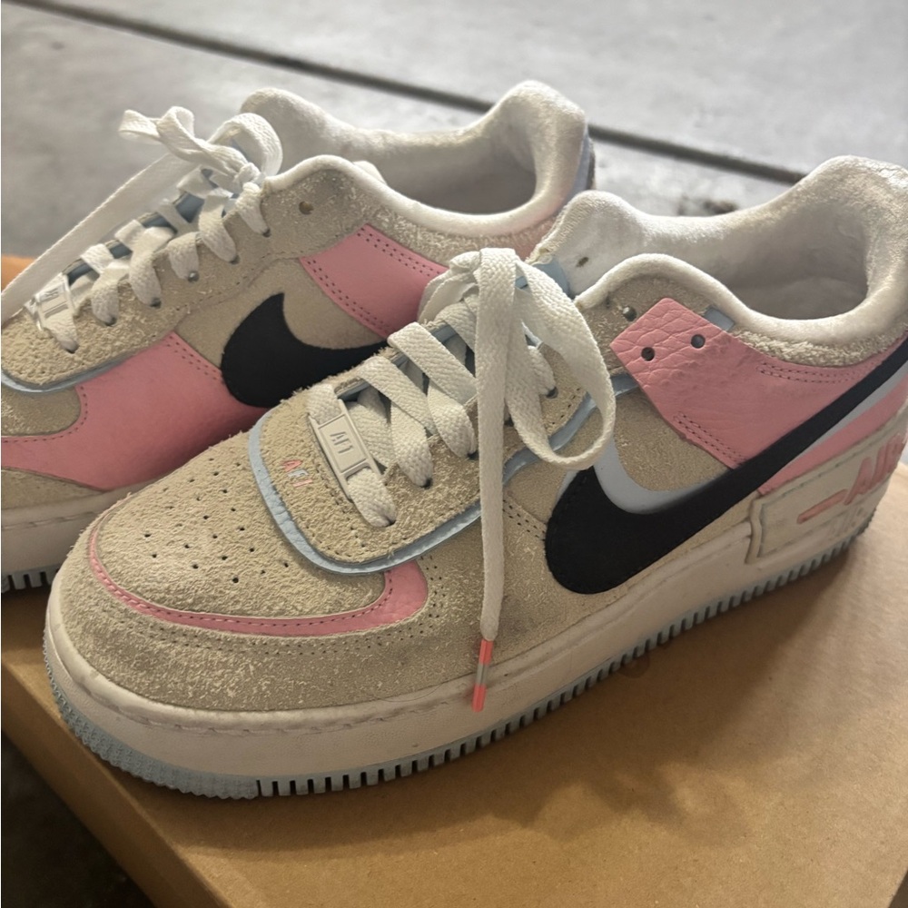 Nike Air Force 1 with Pink and Cream Highlights